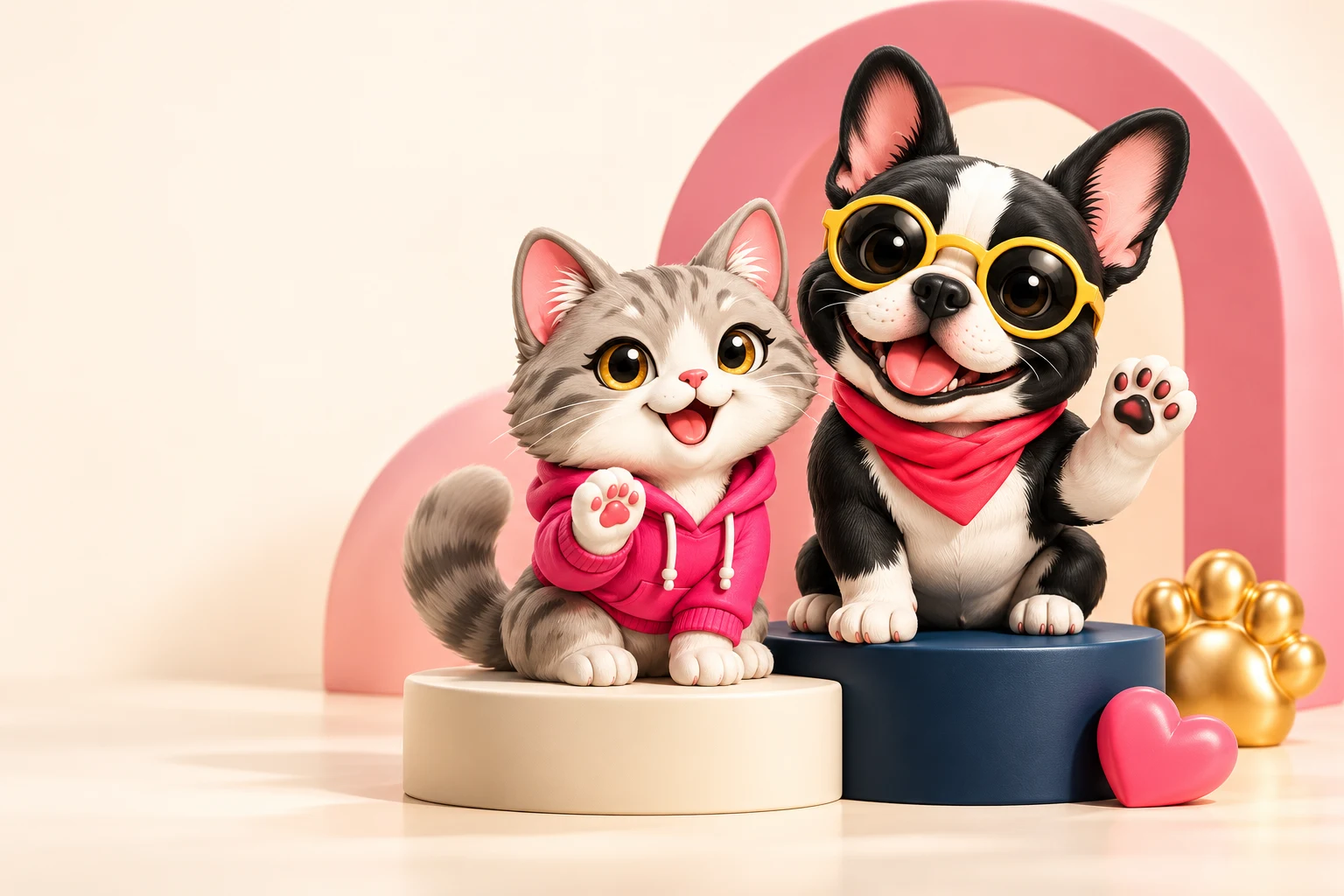 Buddy และ Meeko มาสคอตของ All About Pet